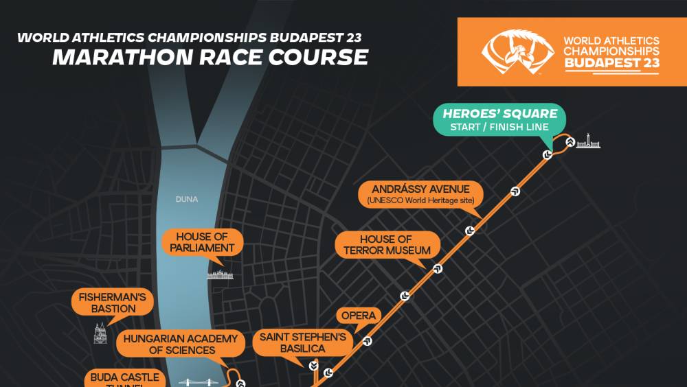 parcours marathons et marche des mondiaux 2023
